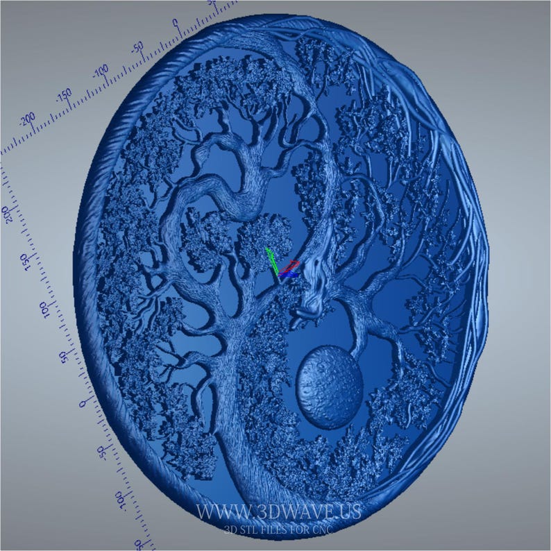 Nature-inspired wall relief tree relief stl 3d relief stl for woodworking