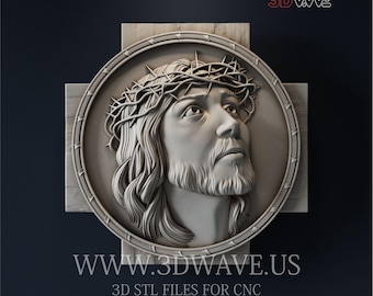 Jesus Christ 3D STL File: CNC Carving Template (Digital Download)