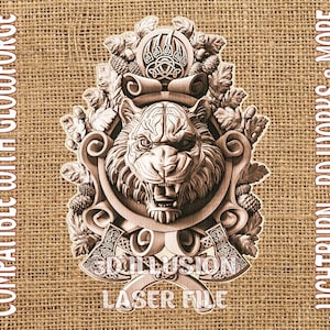 Laser burn Digital Design File - Tiger Laser File - Engrave - SVG - Glowforge - Laser Engraving - Wood Engraving - 3D ILLUSION - Tiger 3d
