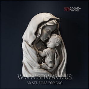 Virgin Mary | Jesus 3d | 3d stl files | CNC STL files | 3d cnc patterns | 3d files for cnc router |  3d cnc files | Wood | Digital art