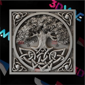 Tree of life | Celtic | Witch | 3d model | STL | CNC files | Wall decor | Wood art |  Home Decor | DIY | 3d | Digital download