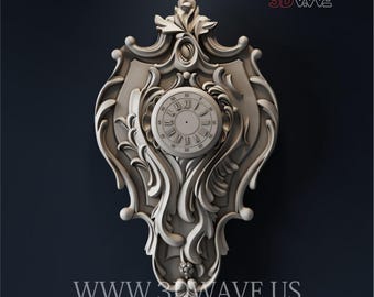 3D Wanduhr STL Datei: CNC Carving Template (Digitaler Download)