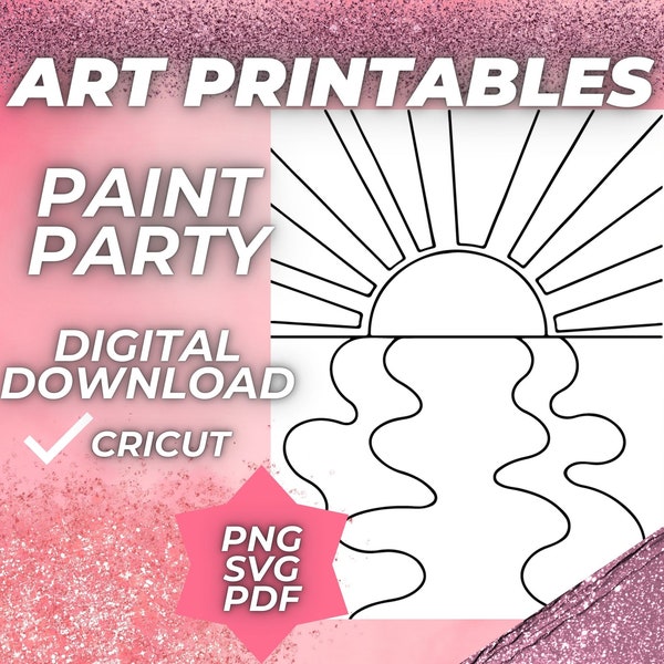 Pre-drawn canvas Painting- animals Paint & Sip kit-Paint night pictures Pre-Sketched -Bird Art Party- Coloring Page- Stencil