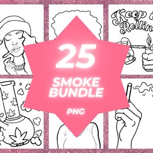 25 Smoke Ladies Predrawn Bundle, Paint and Sip Diy Paint Party, Pre drawn Outline Canvas Adult Painting Pre Sketched Art Party Paint