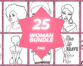 25 Ladies night Predrawn Bundle, Paint and Sip Diy Paint Party, Digital Pre drawn Outline Canvas Adult Painting Pre Sketched Art Party Paint