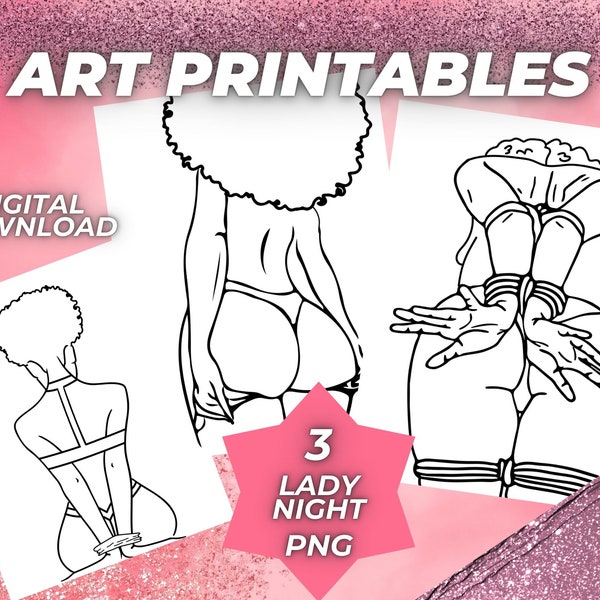 Ladies night Predrawn Bundle, Paint and Sip Diy Paint Party, Pre drawn Outline Canvas Adult Painting Pre Sketched Art Party Paint