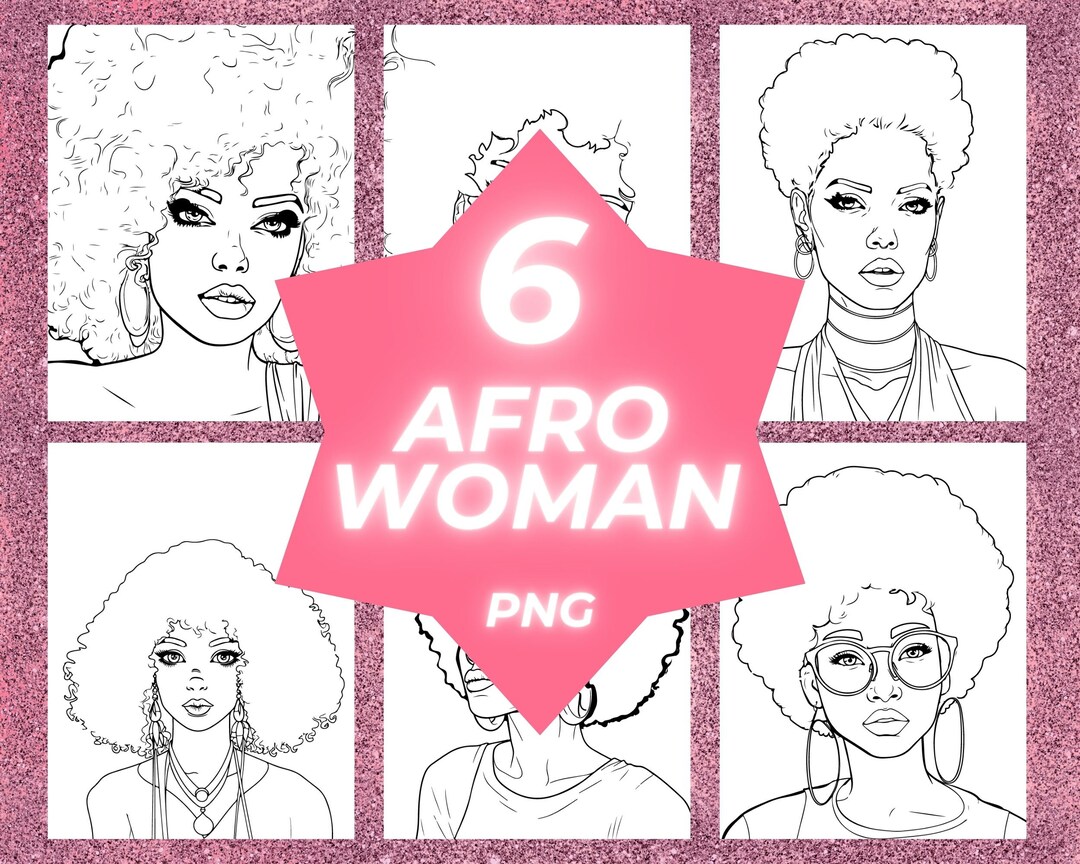 Bundle Woman Paint Party Kit Afro Woman Diy Paint Kits Pre Drawn ...