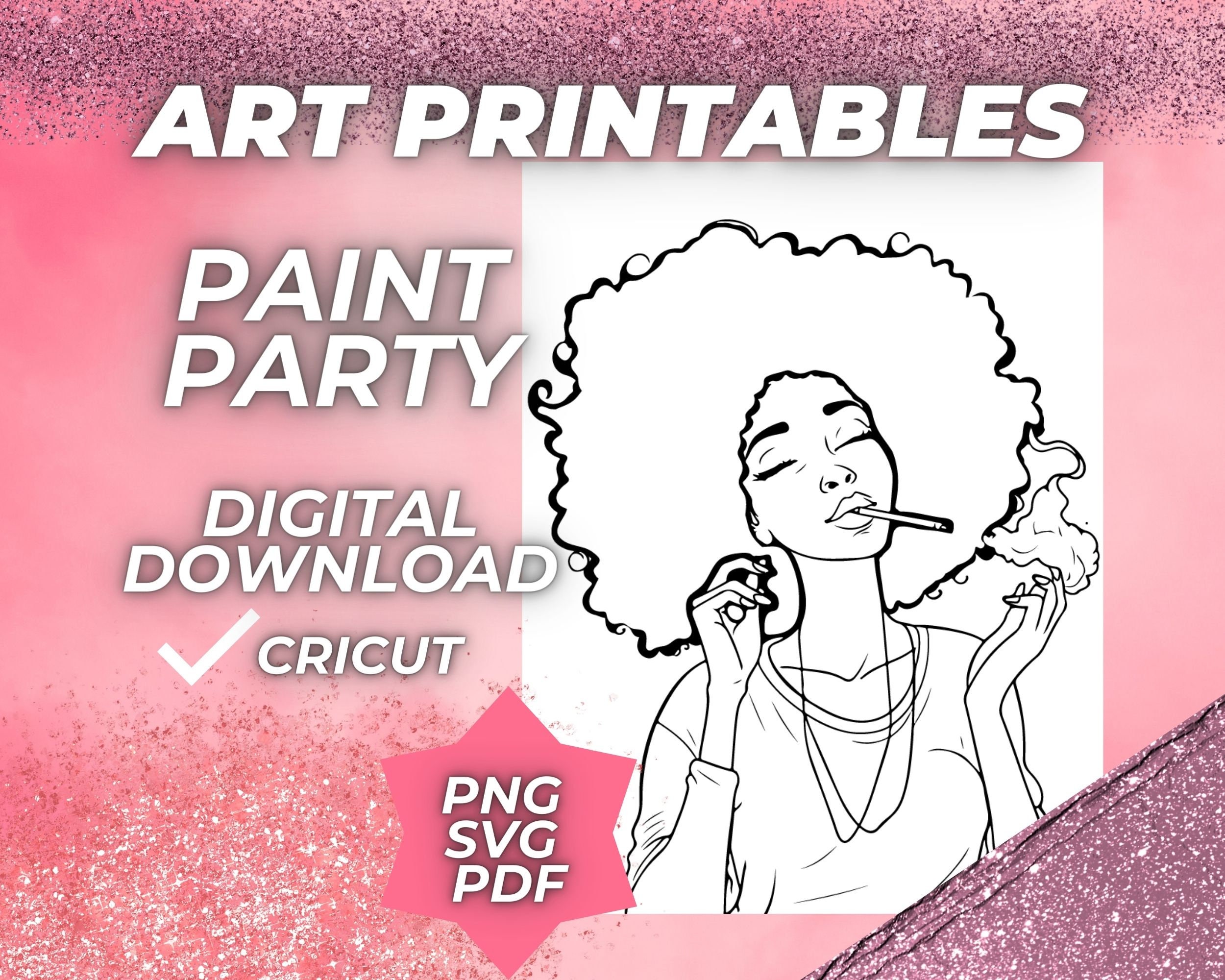 Predrawn Canvas. SIP and PAINT CANVAS Printables Design for Diy Paint ...