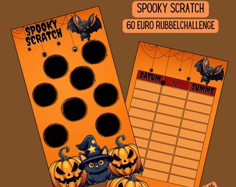 Spooky Scratch / Rubbelchallenge / Umschlagmethode / A 6 / Sparchallenge / Budgeting