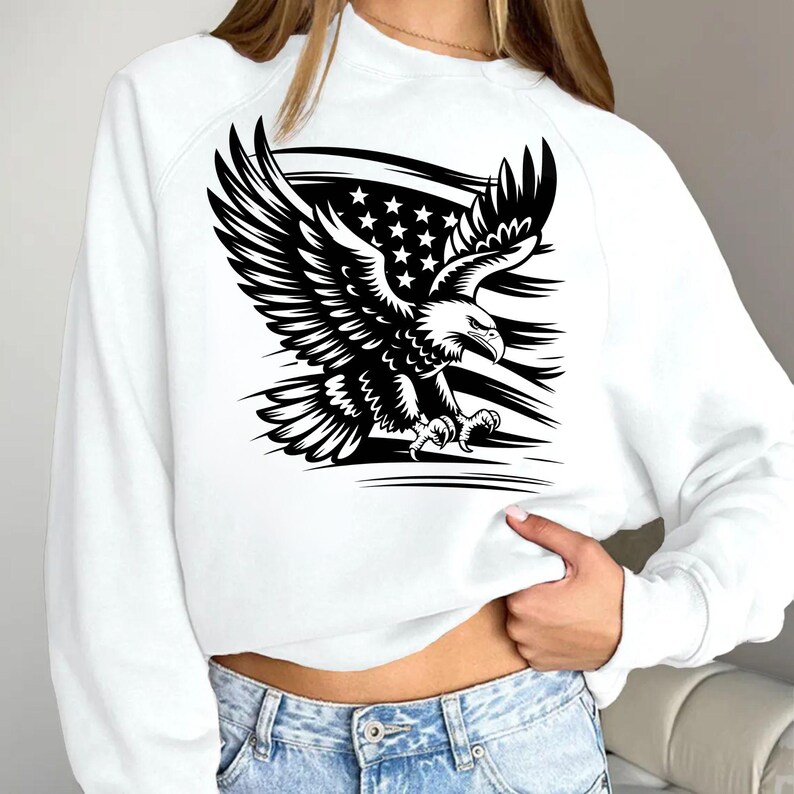Patriotic Eagle USA Flag SVG Bundle, American Bald Eagle Design, 4th of ...