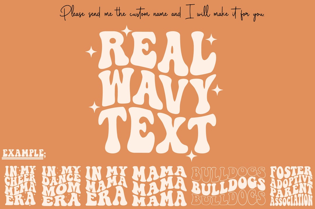 Real Wavy Text Svg, Custom Wavy Letters Svg, Custom Wavy Font Svg