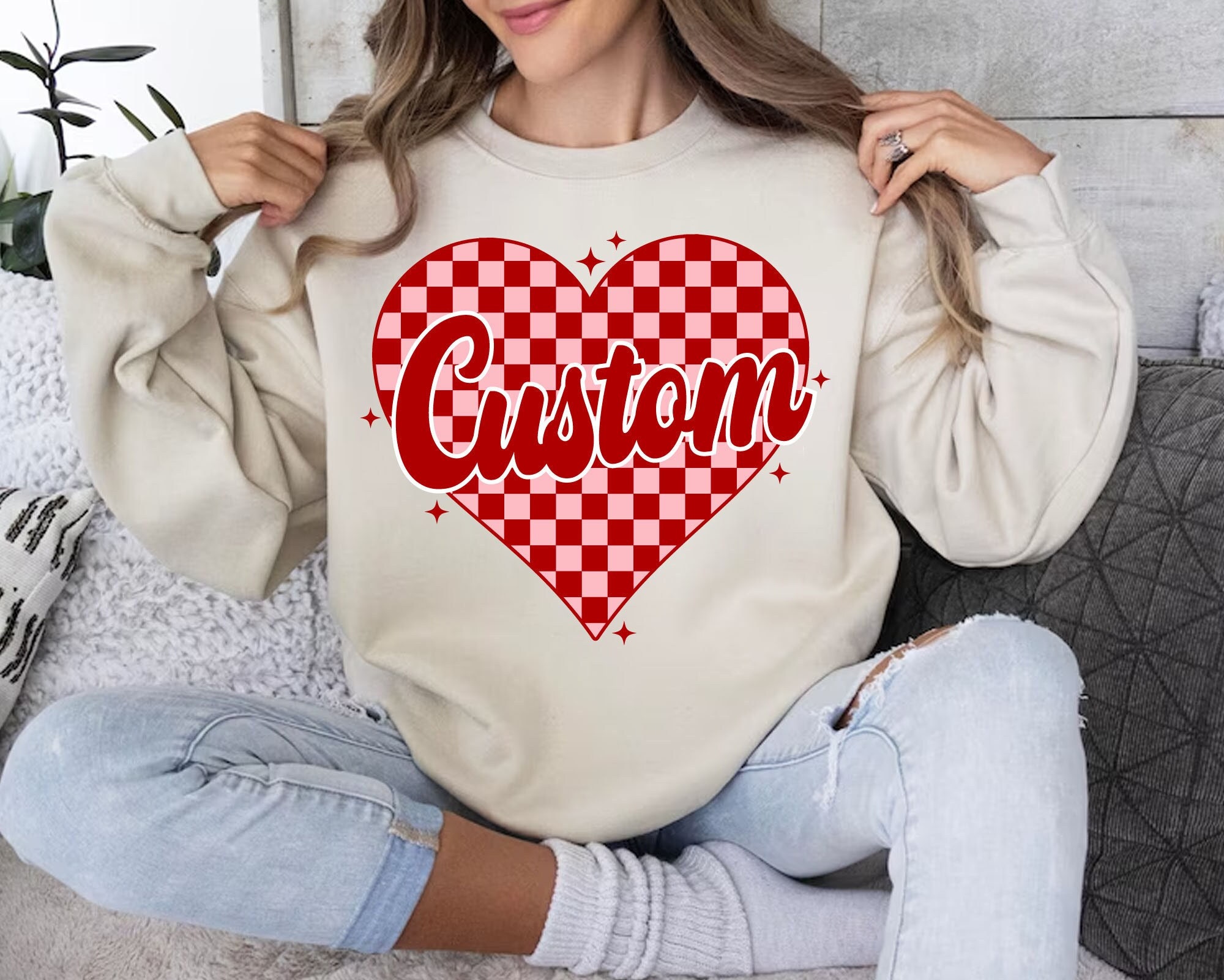 Retro Checker Heart Shirt - Etsy