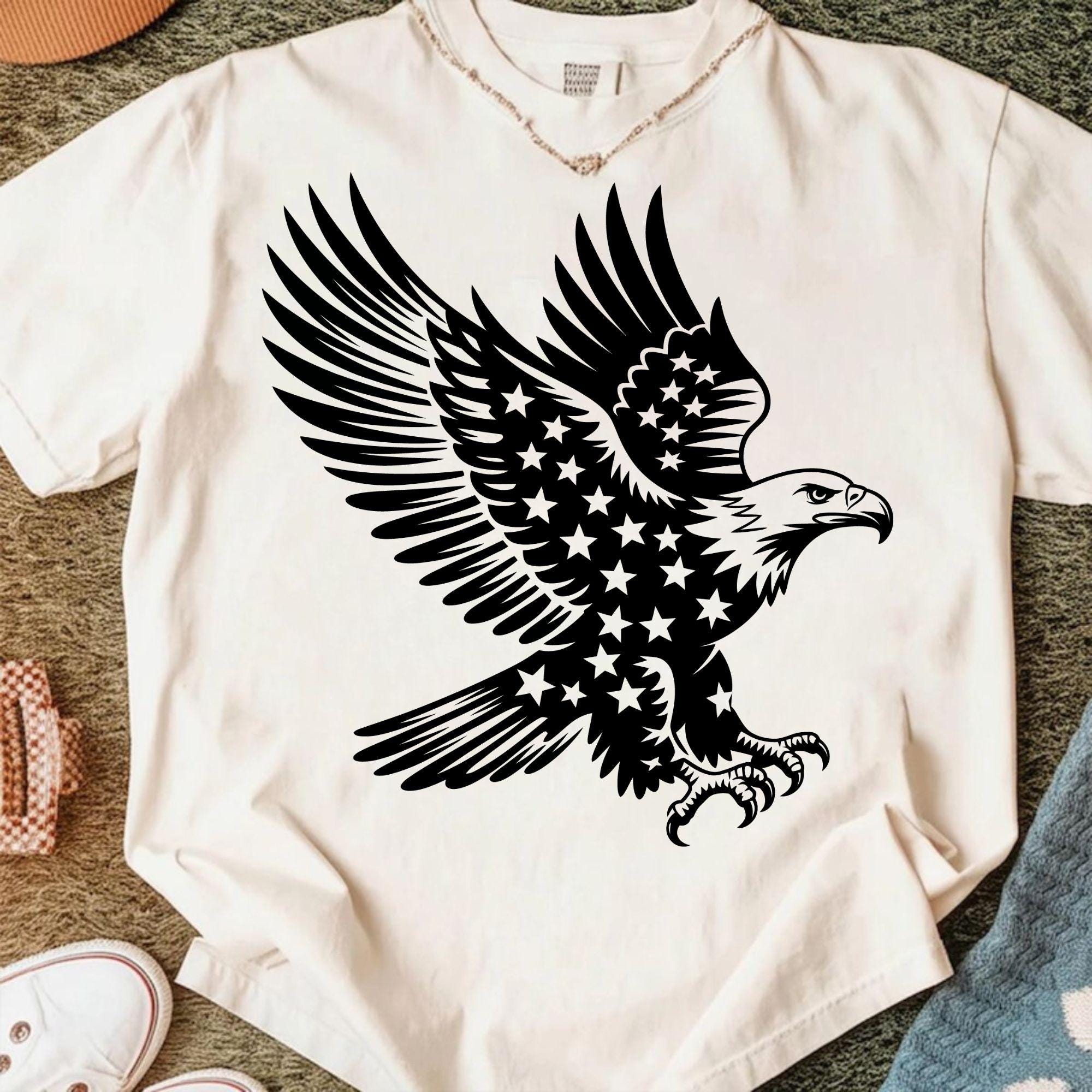 Patriotic Eagle USA Flag SVG Bundle, American Bald Eagle Design, 4th of ...