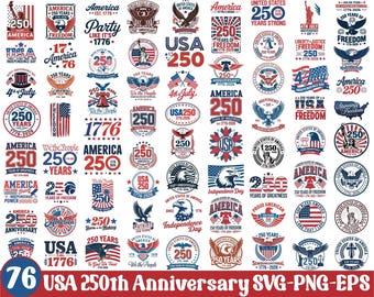USA 250th Anniversary svg, 250th Anniversary US Flag, 250 Independence Day SVG, July 4 2026 svg, American Flag Eagle svg, Veterans svg