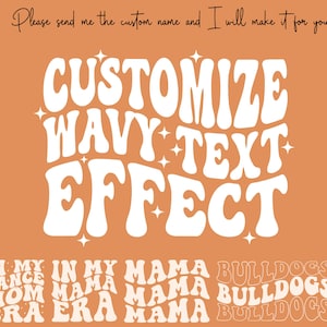 Custom Wavy Text Svg, Custom wavy letters svg, Retro Svg, custom wavy font svg, custom wavy stacked svg, Custom Retro Wavy Text svg,png,dxf