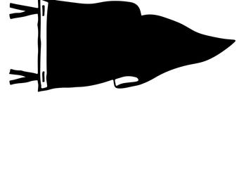 Blank Pennant Flag SVG PNG: School Spirit Design (Digital Download)