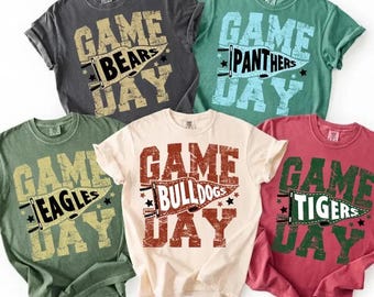 Custom Mascot Team Retro Shirt, School Spirit Game Day Shirt, Pennant Flag Shirt, Preppy School Spirits Shirt, Checkered Star Football Shirt