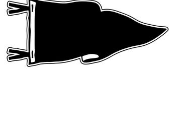 Blank Pennant SVG PNG Digital file high school college football business dance etc.