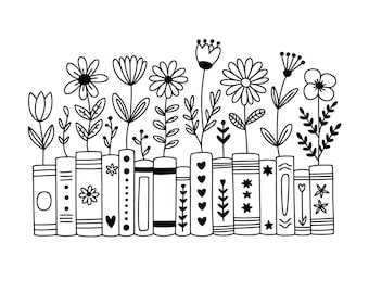 Floral Book SVG, Book Svg, Book with Flowers Svg, Reading Svg, Book Lover svg, Reading Life svg, Floral Library svg, T-Shirt Design, cricut