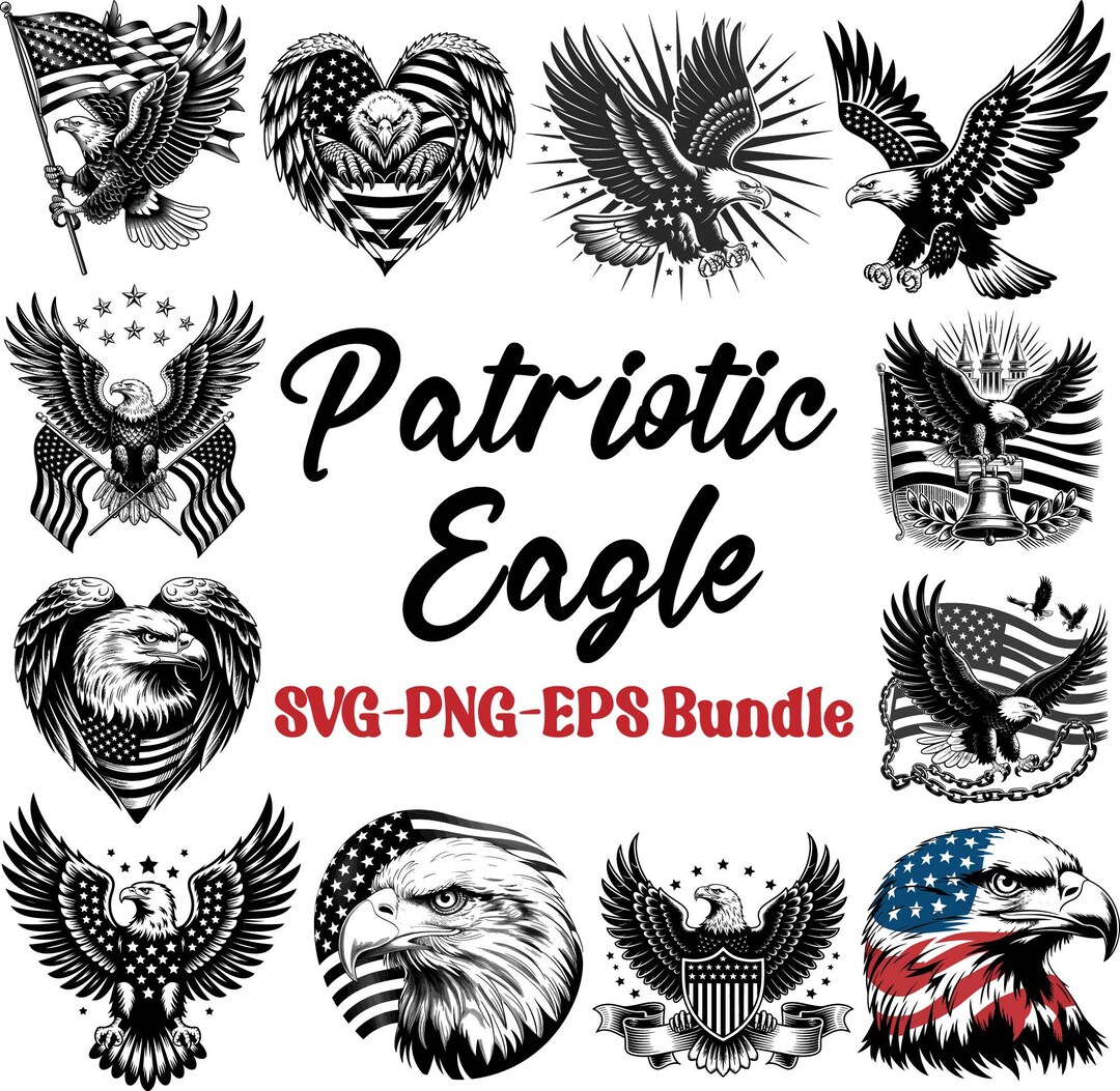 American Flag Eagle SVG, 4th of July SVG Bundle, Patriotic SVG, Eagle ...