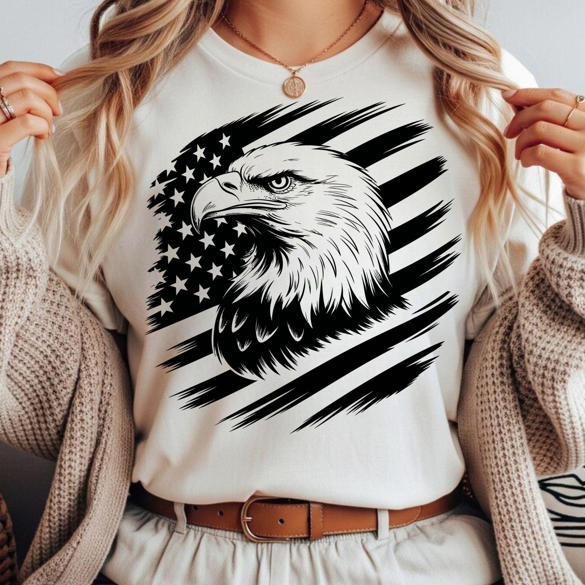 Patriotic Eagle USA Flag SVG Bundle, American Bald Eagle Design, 4th of ...