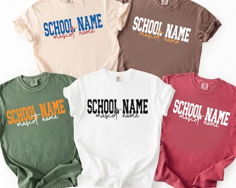 Custom School T-shirt, Custom Text Shirt, School Logo Shirt, Team Mascot Shirt, School Shirts, School Spirit Shirts, Custom School Shirt
