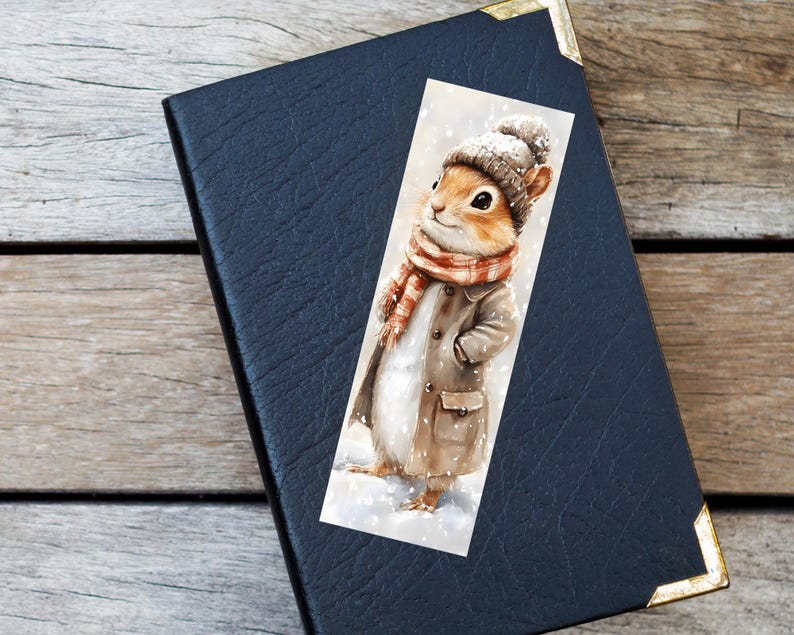 Christmas Woodland Animals Printable Bookmarks Cardmaking Christmas