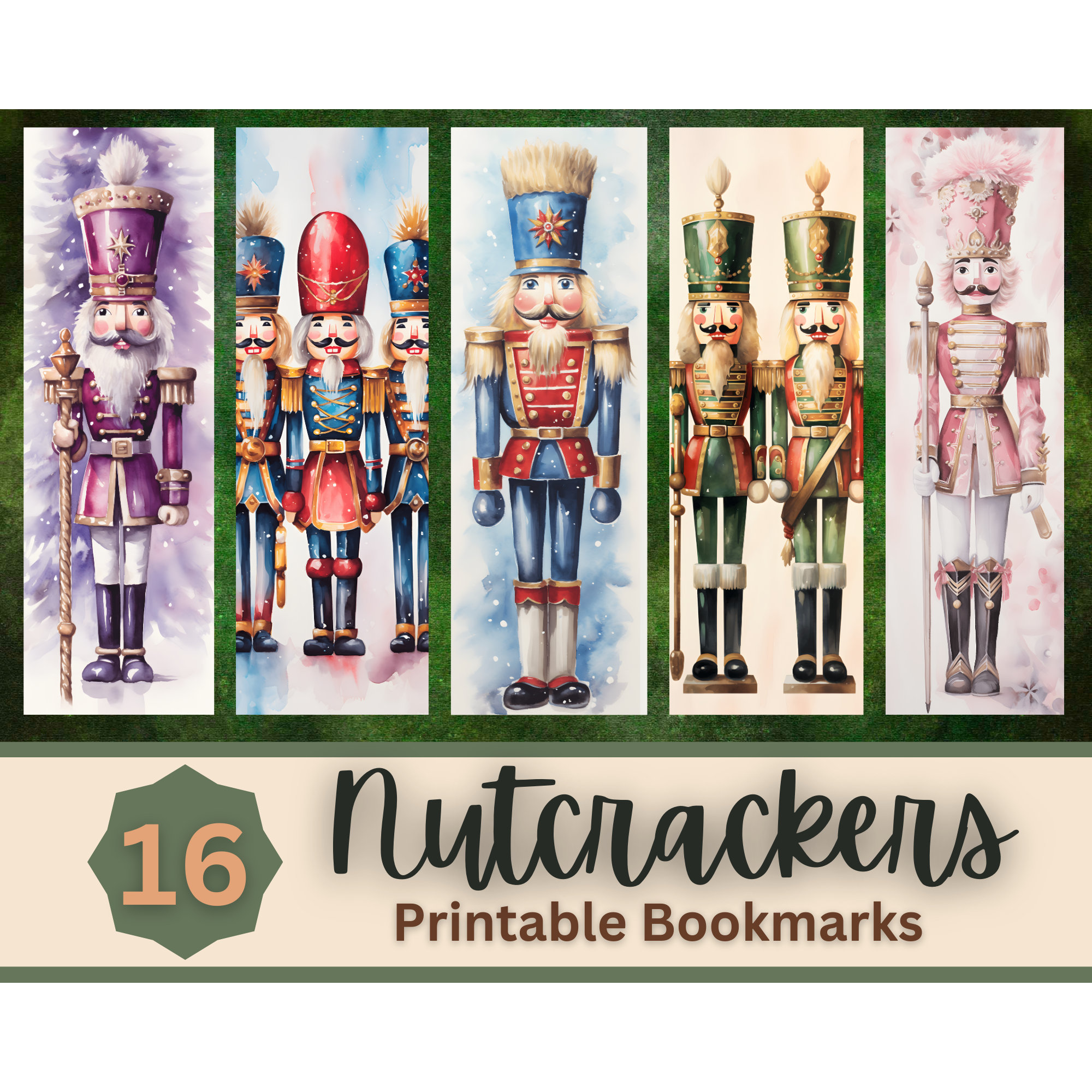 Nutcracker Printable Bookmarks PNG Bundle Beautiful Bookmark Cute
