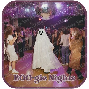 BOO-gie Nights 70s Retro Groovy Cool Halloween Ghost Costume Dance Floor Disco Ball PNG File