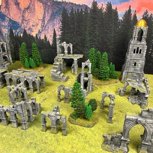 For WARHAMMER Iron Castle ruins set terrain scenery (30 pcs all together) 3D printed in top quality, FOR mordheim or LOTR