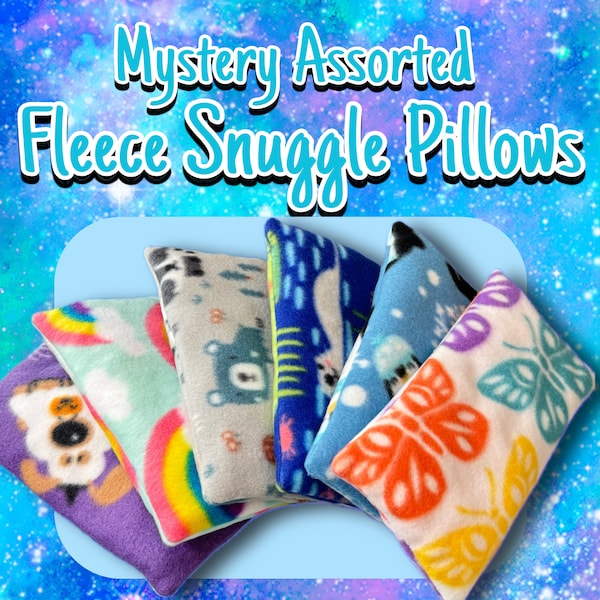Mystery Assorted Snuggle Pillows - Anti Pill Blizzard Fleece - Handmade -Safe For Small Pets - Chinchillas/Guinea Pigs/Ferrets/Rats/Etc