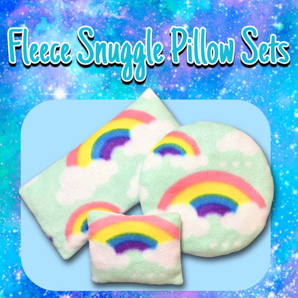 3 Piece Snuggle Pillow Set - Anti Pill Blizzard Fleece - Handmade - Safe For Small Animals - Chinchillas/Guinea Pigs/Ferrets/Rats/Etc