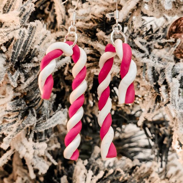 Candy Cane Earrings Etsy