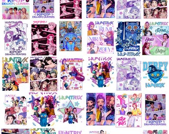 350+ Kpop Demon Hunter PNG Bundle, Huntrix Girls PNG, Saja Boys PNG, Kpop Shirt Sublimation Designs (Digital Download)