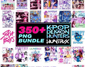 350+ Kpop Demon Hunter PNG Bundle, Huntrix Girls PNG, Saja Boys PNG, Kpop Shirt Sublimation Designs (Digital Download)