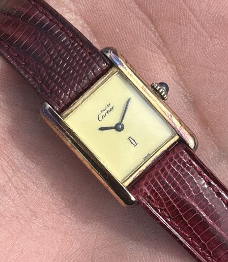 SOLD Vintage Cartier Tank Louis 23mm 18K Diamond Watch - Fewer Finer