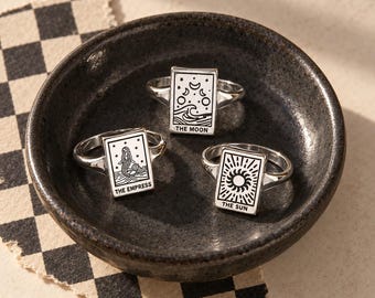 3 Piece Celestial Tarot Adjustable Ring Set Gift-Packaging Included