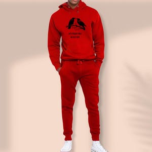 Attempted Murder Crow Lounge Set - Unisex Hoodie and Joggers in Cozy Fleece | Stylish & Comfortable