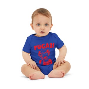Fugazi Baby Romper, Airlume Cotton Infant Onesie, Newborn Jumpsuit, Cute Toddler Outfit, Gender Neutral Baby Bodysuit True Royal