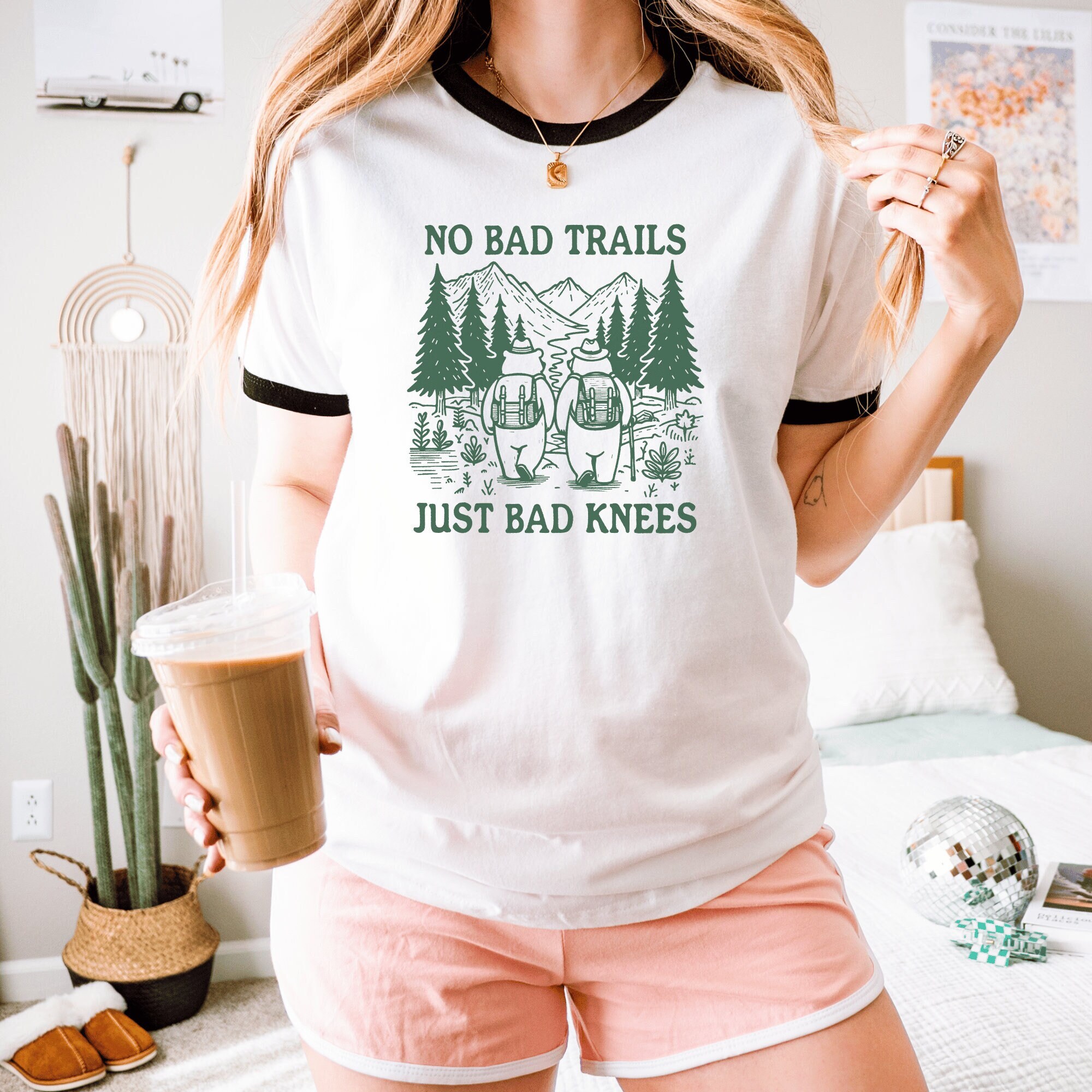 Trendy Vintage Green Design Unisex Ringer Tee - No Bad