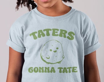Taters Gonna Tate Youth Midweight Shirt - Cute Potato Design in 5 Comfort Colors-Fun Boy or Girl Gift