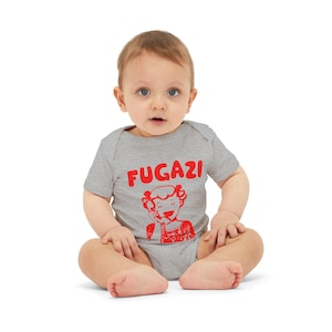 Fugazi Baby Romper, Airlume Cotton Infant Onesie, Newborn Jumpsuit, Cute Toddler Outfit, Gender Neutral Baby Bodysuit Athletic Heather