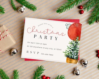 Christmas Ornament Theme Invitation