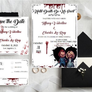 Chucky und Seine Braut Hochzeitseinladungs-Set