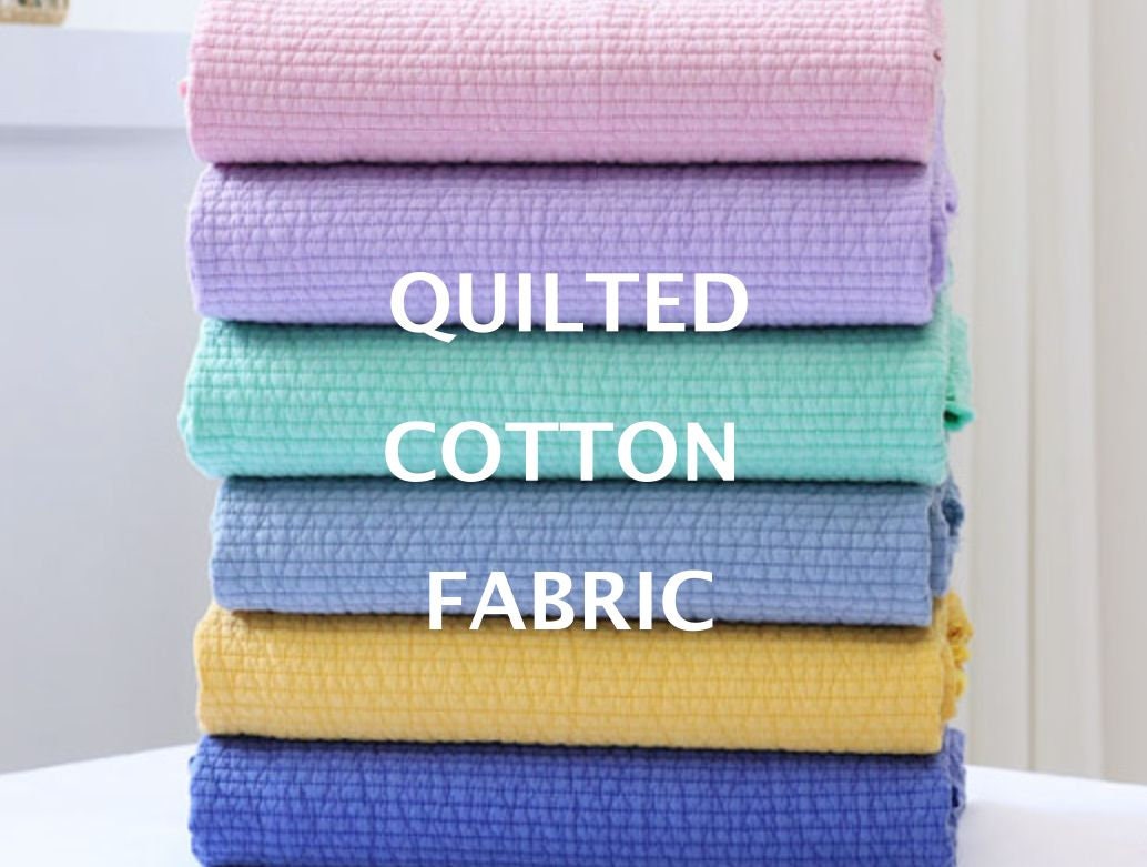Double layered, Quilted padding, Washed cotton fabric in 30 colours
