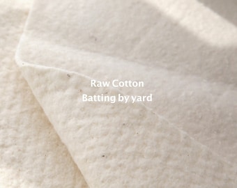 By Yard, Natural Cotton Batting for Quilting wadding