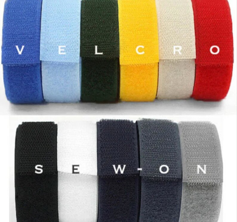 Loop Velcro Pattern 2 Yards Velcro Tapes in 12 Colours, Sew-on Type, Hook & Loop Set - Etsy