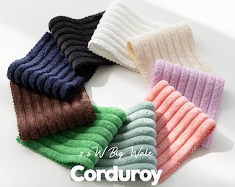 By yard, 2.5W Big Wale Corduroy Fabric, Lovely 9 colours