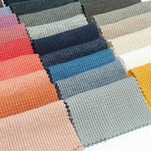 Cotton Waffle knit fabric in 26 colours, 162cm (63 inches) wide ,by yard