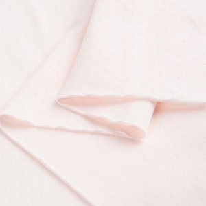 Fine Double layered 100% cotton jersey knit, Pointelle fabric in Pink and Blue